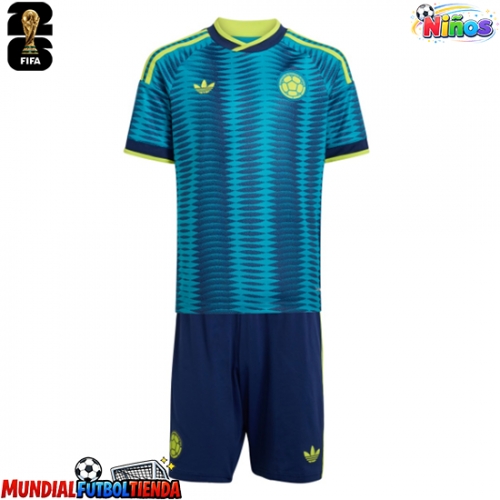 Camiseta Colombia Segunda Equipación Replica Mundial 2026 para niños mangas cortas (+ Pantalones cortos)